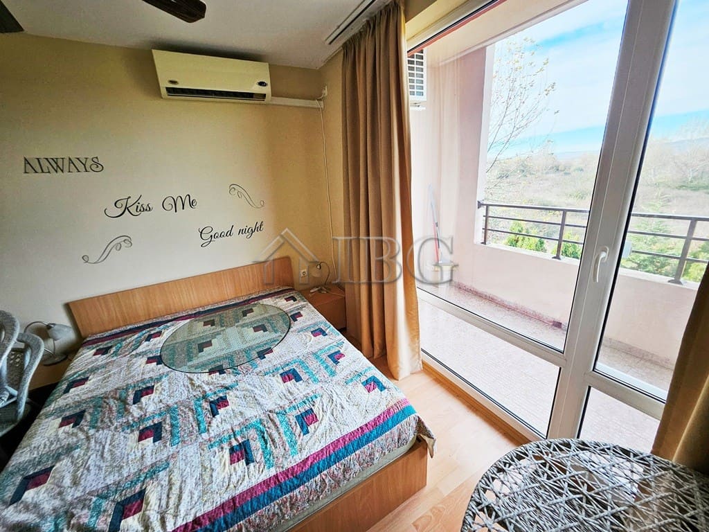 Bright 2-bedroom apartment with balcony overlooking Sunny Beach and sea views. Perfect for holiday s.