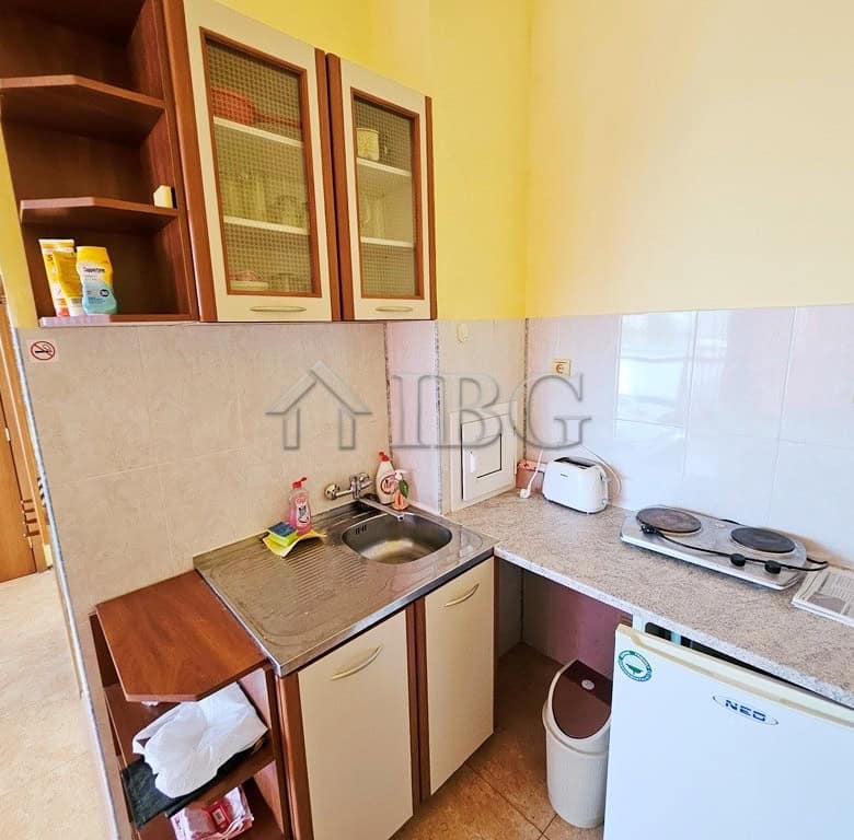 Compact kitchen in Elit 3, Sunny Beach apartment.