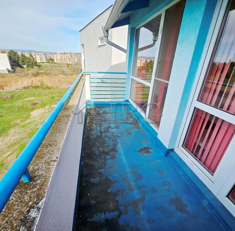Balcony of studio apartment in Elit 3, Sunny Beach with sea views.