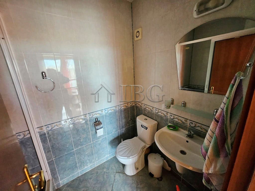 Compact studio bathroom with toilet and sink in Elit 3, Sunny Beach.