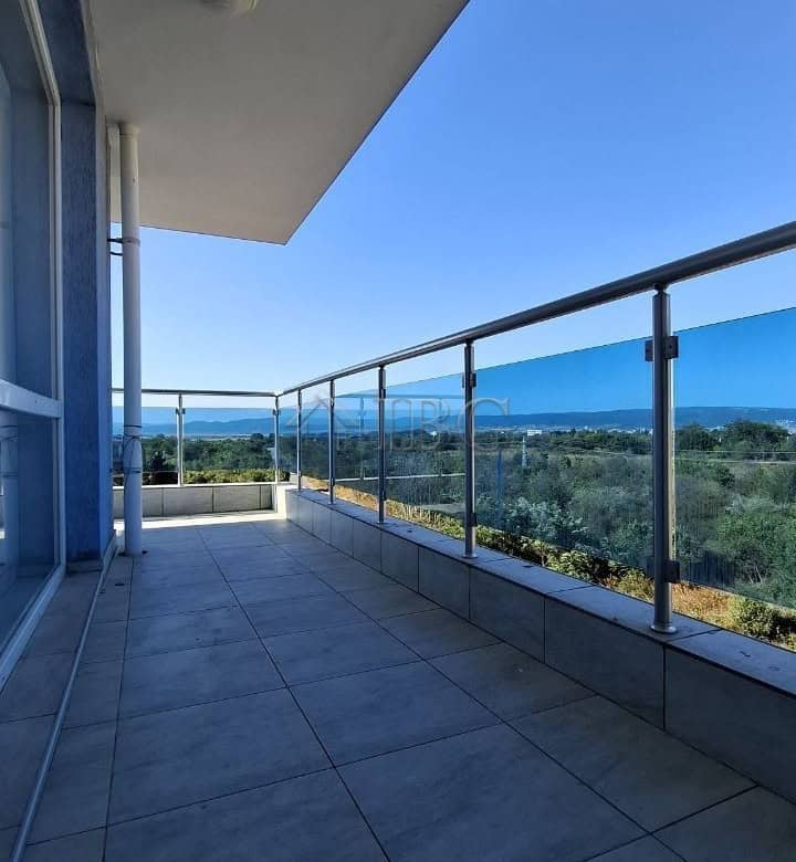 Balcony view of the sea and landscape from a 2-bedroom apartment in Nessebar. Perfect for relaxing a.