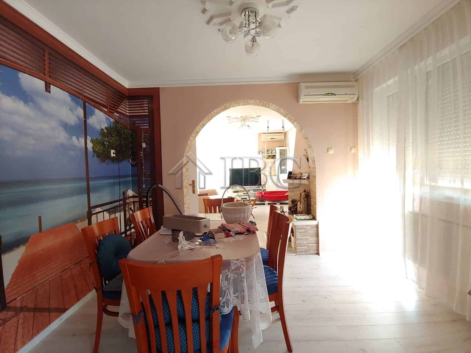 Interior view of a spacious 6-bedroom house in Kosharitsa near the sea, with bright living space and.