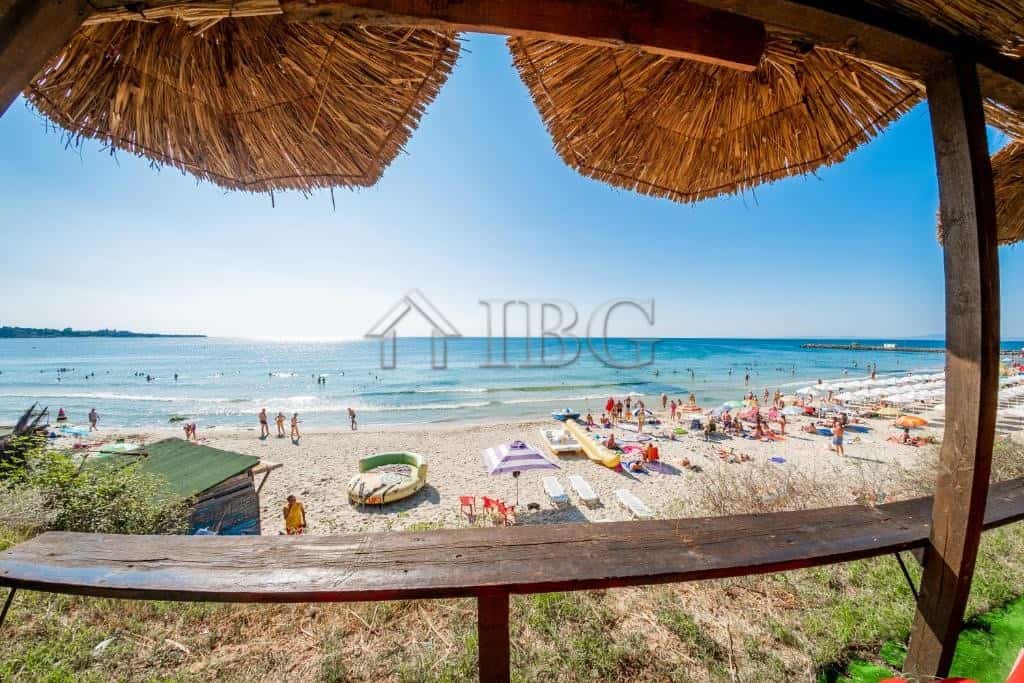 Beach view from a seaside hut at Riviera Fort Beach, Ravda.