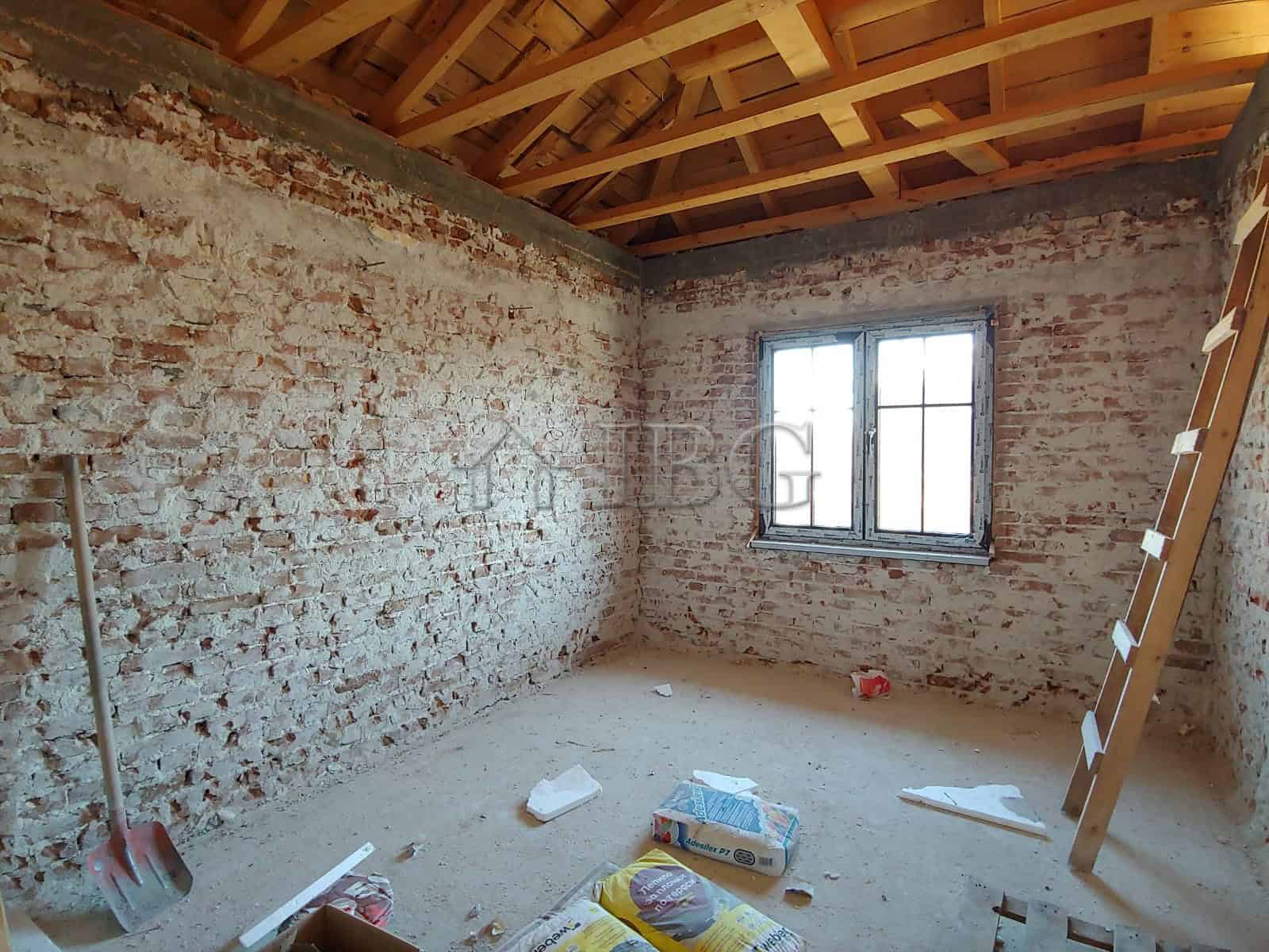 Interior view of a new single-storey house under construction in Trastikovo, Burgas region.
