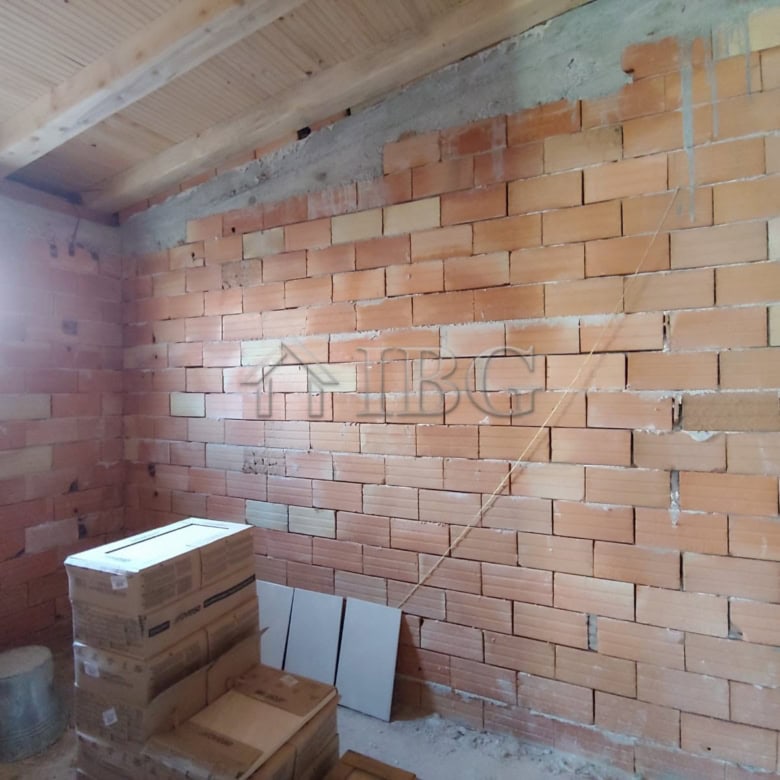 Single-storey house under construction in Trastikovo, Burgas region, Bulgaria.