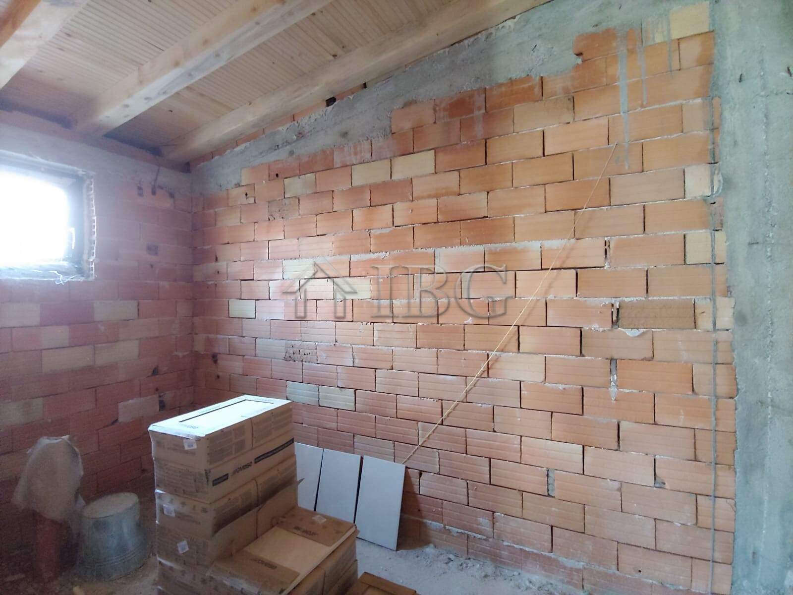 Single-storey house under construction in Trastikovo, Burgas region, Bulgaria.