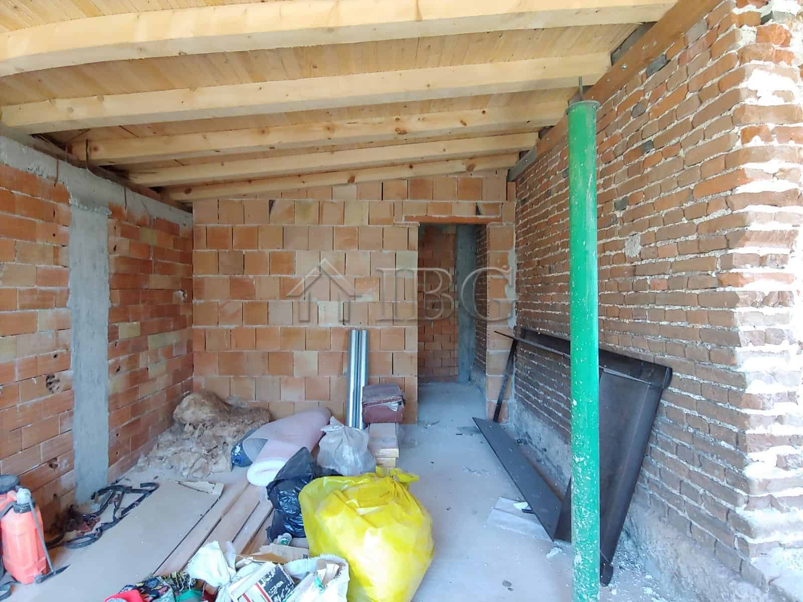 Interior view of a new single-storey house in Trastikovo, Burgas under construction.