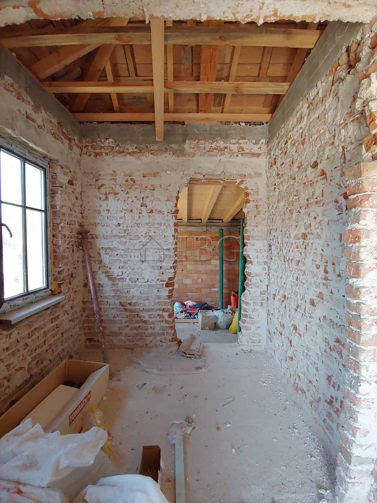 Interior view of a new single-storey house under construction in Trastikovo, Burgas region.