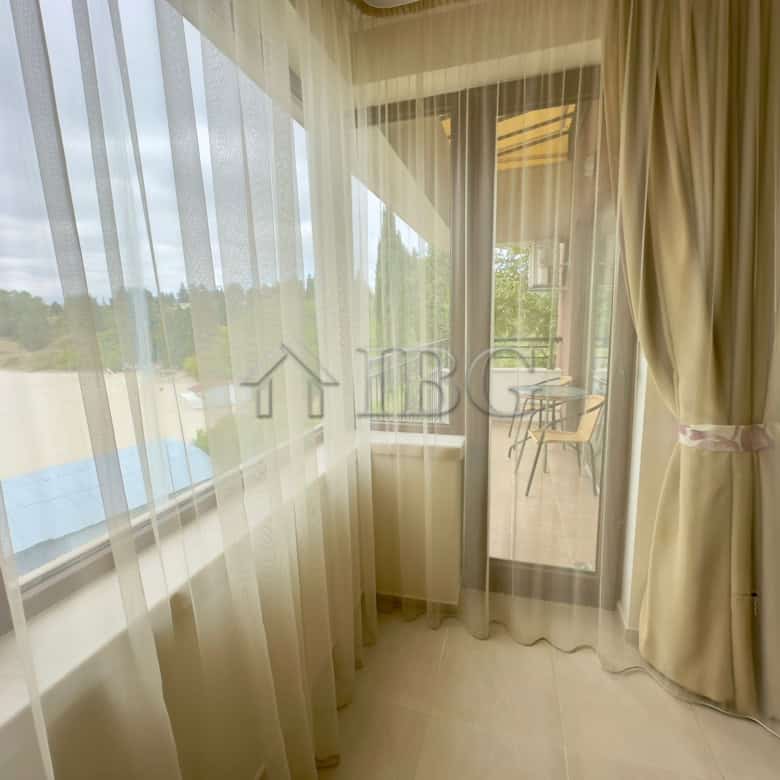 Bright balcony overlooking the sea and beach in Nessebar, Bulgaria. Perfect for relaxing and enjoyin.