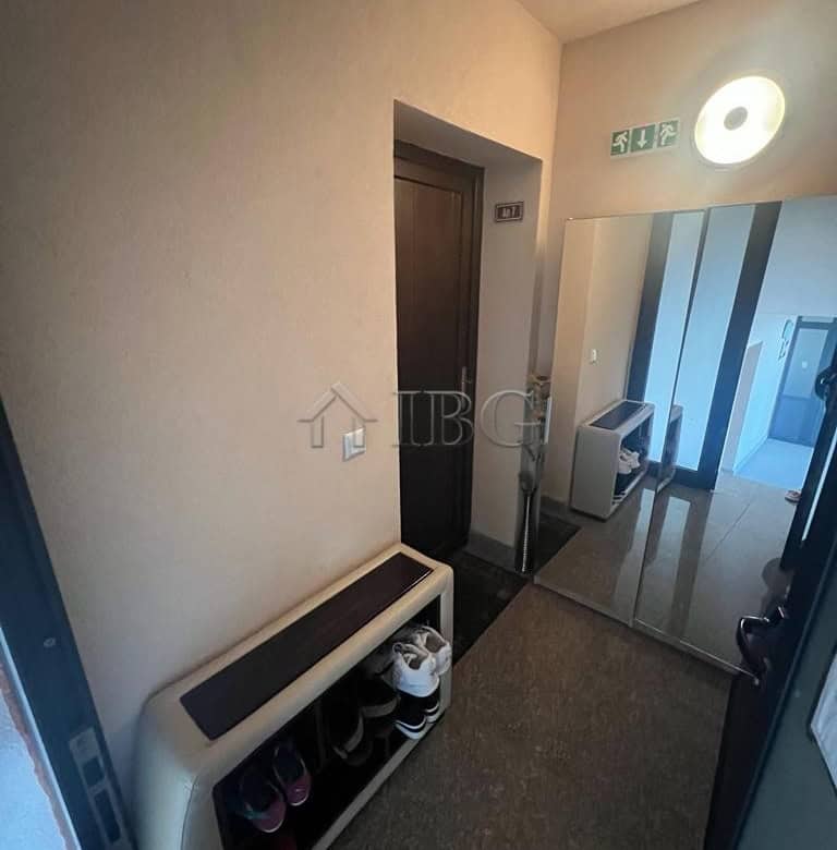 Elegant apartment entrance with modern decor and sea view in Sveti Vlas.