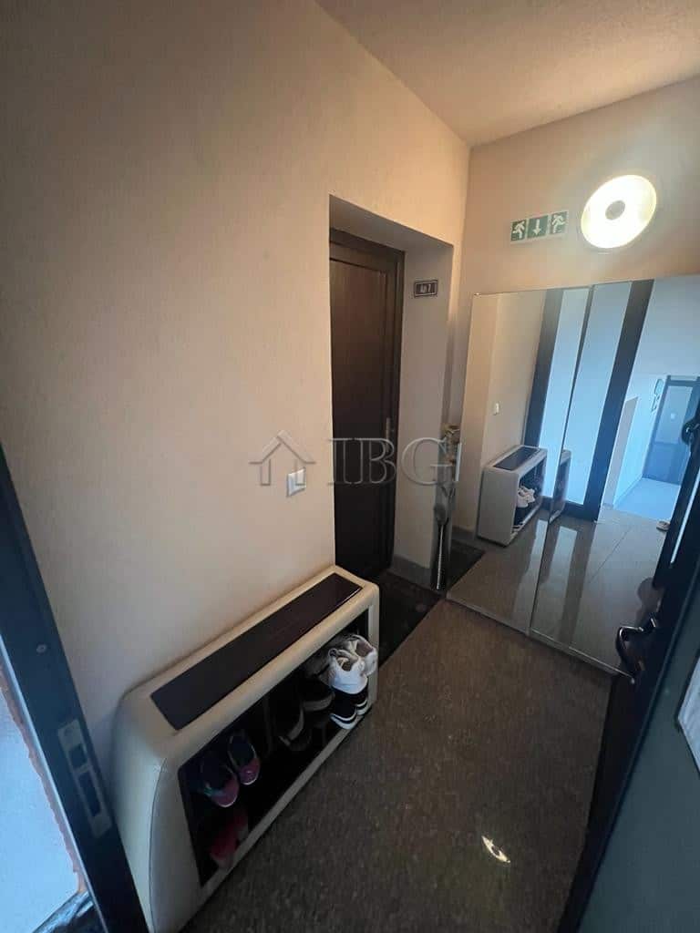 Elegant apartment entrance with modern decor and sea view in Sveti Vlas.