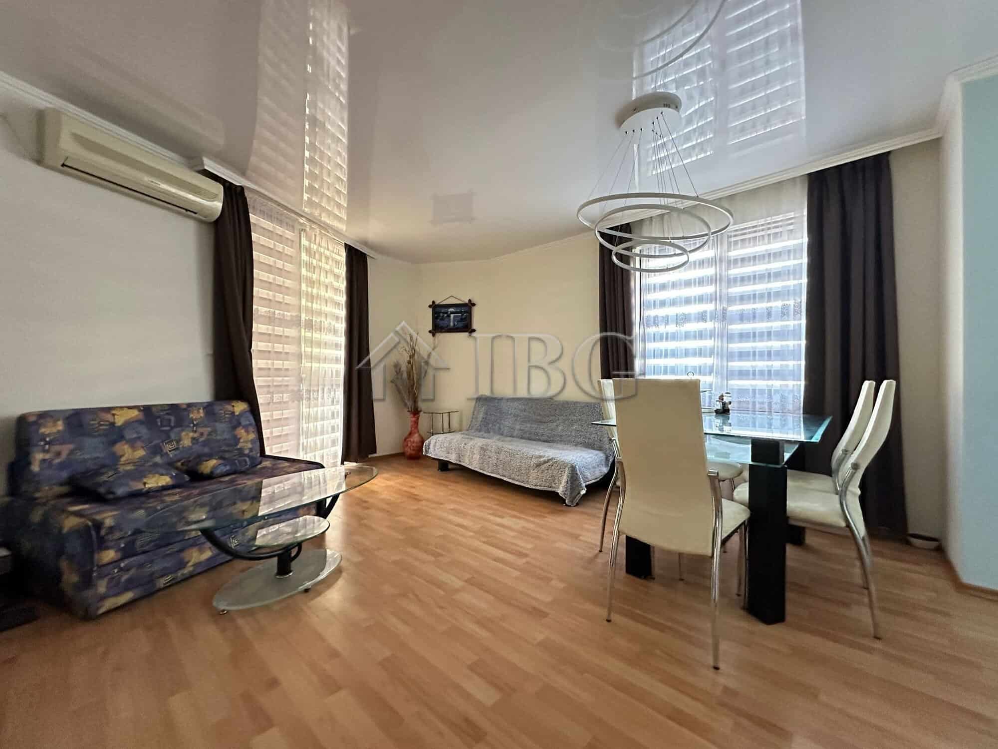 Two-bedroom Sveti Vlas apartment with bright living room and contemporary decor.