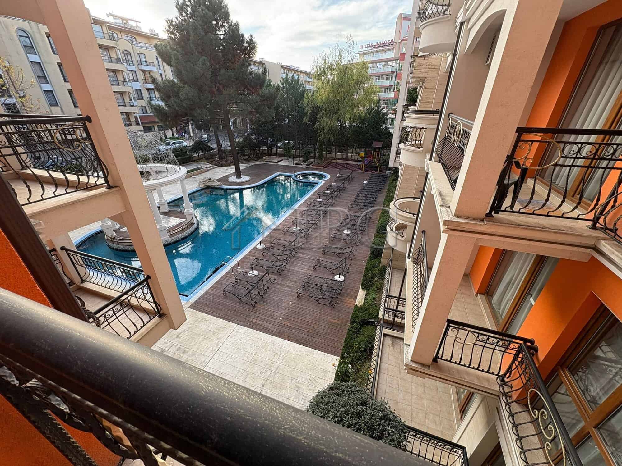 Pool view apartment with 2 bedrooms and 2 bathrooms in Harmony Palace, Sunny Beach.