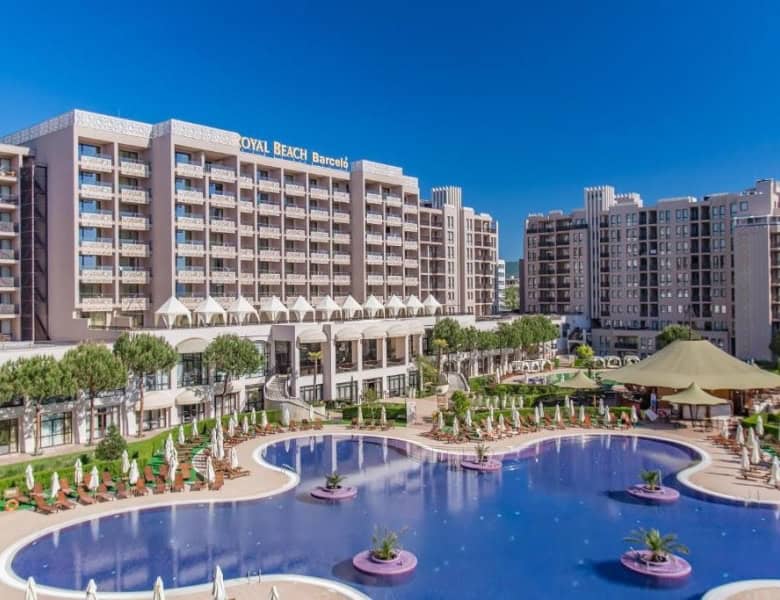 Pool view studio apartment with large terrace at Barcelo Royal Beach in Sunny Beach, offering modern.