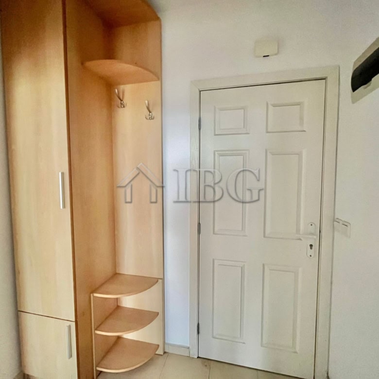 Bright interior of a 1-bedroom apartment with sea and green area views in Sveti Nikola Complex.