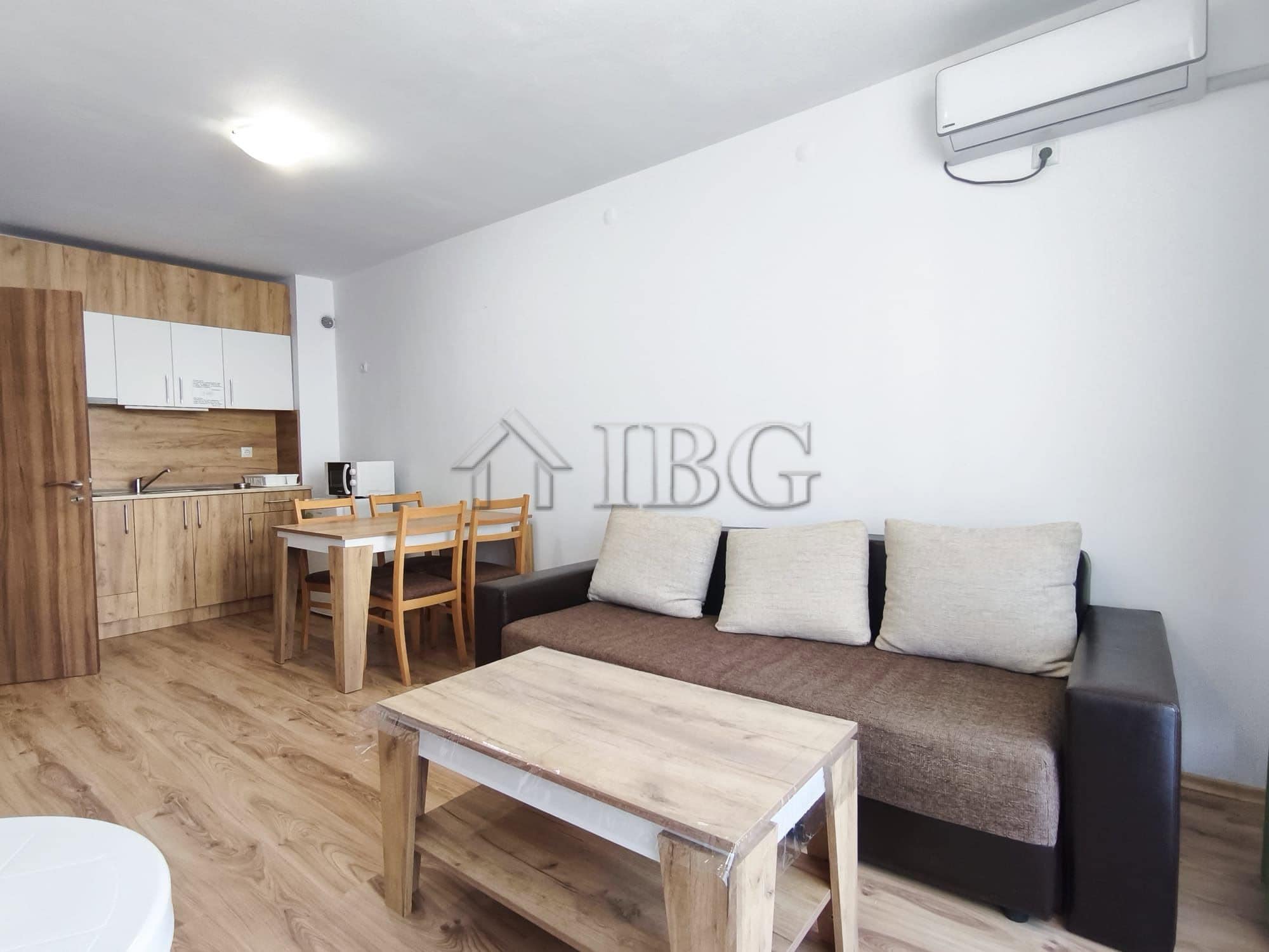 Interior view of a modern one-bedroom apartment in Chateau Aheloy 2, Aheloy.