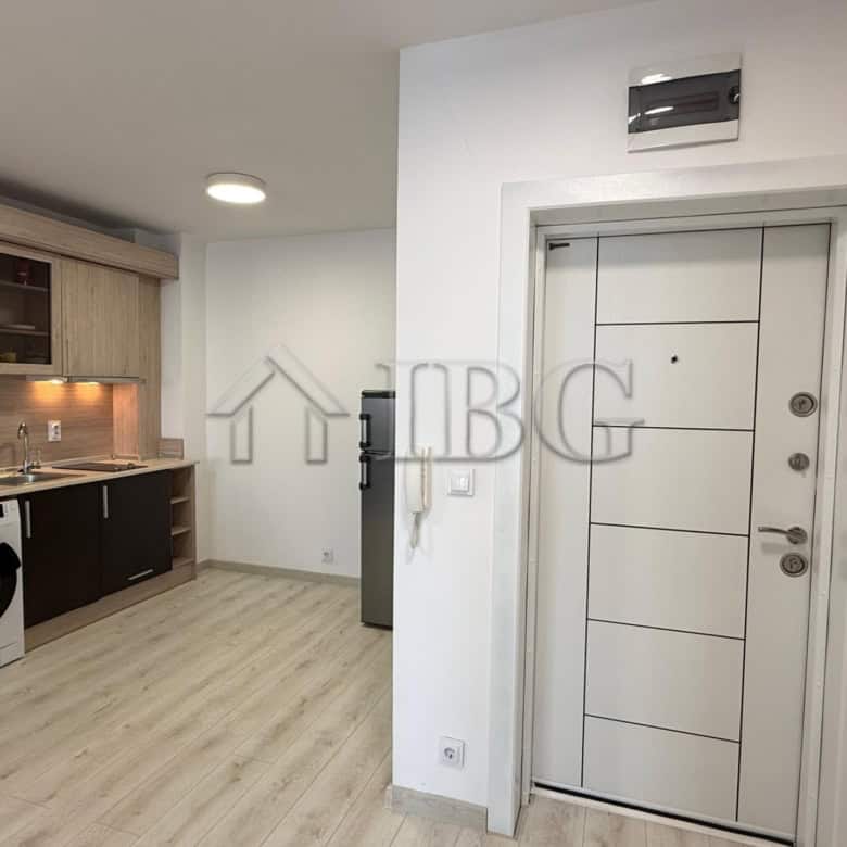 Cozy 1-bedroom apartment with contemporary furnishings at Pomorie Beach Resort, perfect for relaxing.