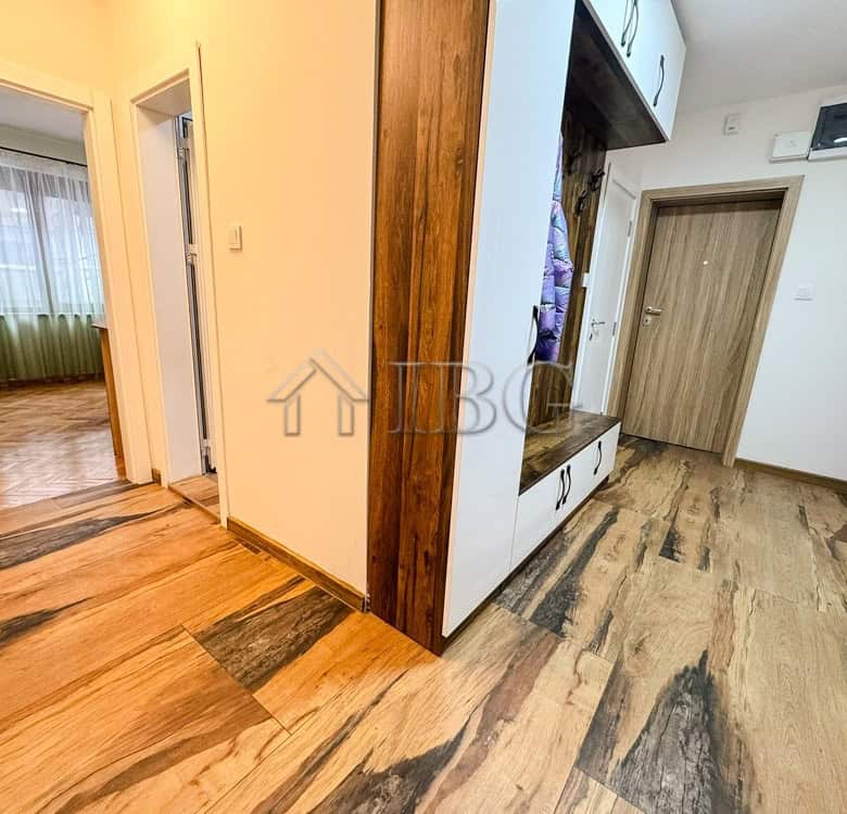 Apartment interior with modern decor and wooden flooring in Hushove quarter, Ruse.