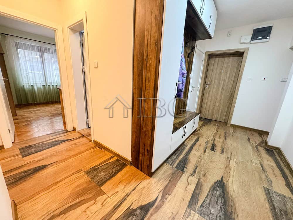 Apartment interior with modern decor and wooden flooring in Hushove quarter, Ruse.