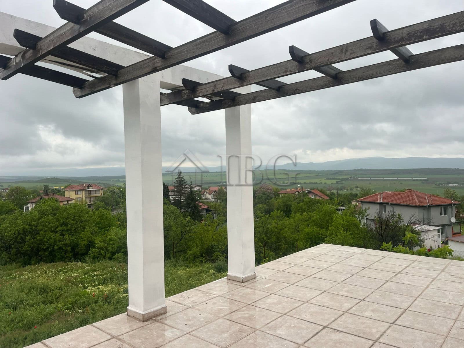 Beautiful terrace with scenic views of the countryside in Aleksandrovo, Burgas region. Perfect for r.