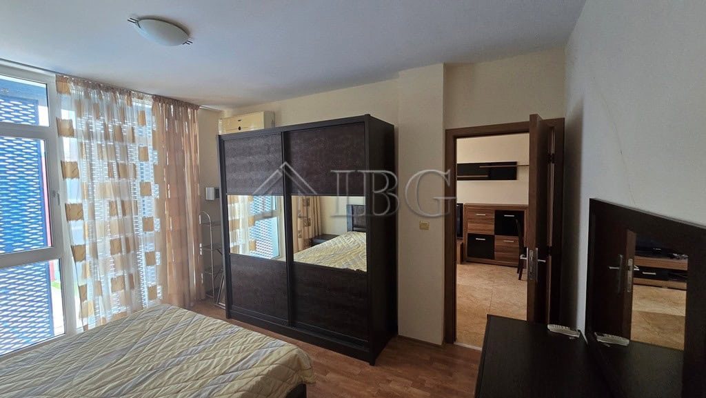 Modern 2-bedroom, 2-bathroom apartment featuring a pool view in Sunny Beach. Perfect for comfortable.