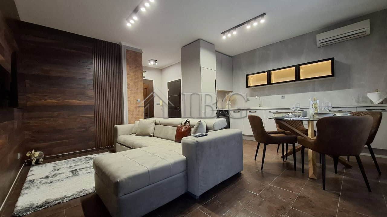 Bright and spacious 2-bedroom apartment in Nessebar with contemporary decor and open-plan living are.