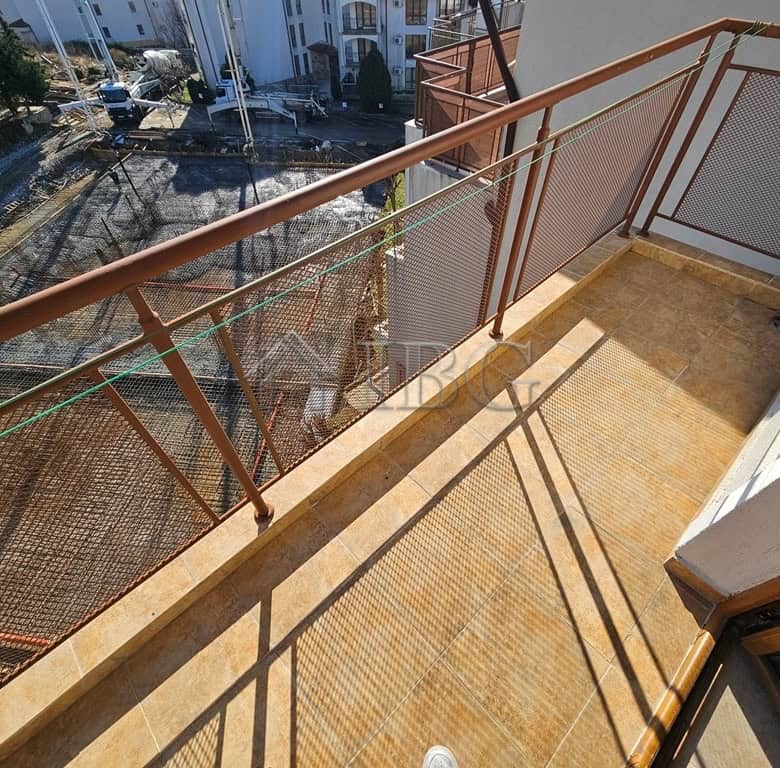 Bright balcony with sea views in Sveti Vlas Dinevi Resort. Perfect for relaxing and enjoying the sce.