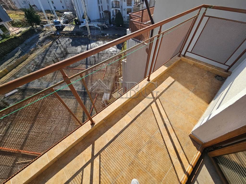 Bright balcony with sea views in Sveti Vlas Dinevi Resort. Perfect for relaxing and enjoying the sce.