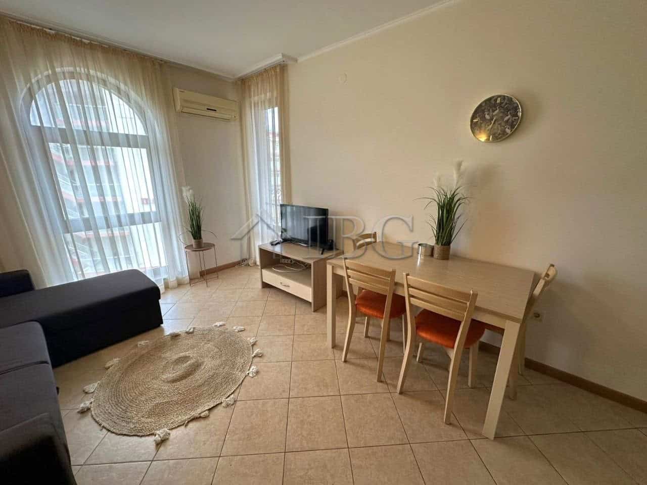 Bright furnished one-bedroom apartment in Royal Sun, Sunny Beach with modern decor and spacious livi.