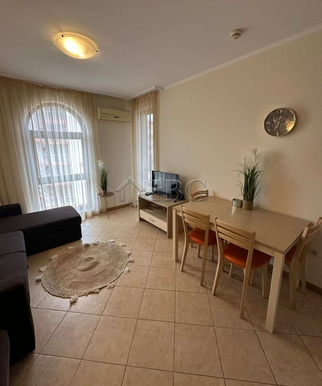 Bright furnished one-bedroom apartment in Royal Sun, Sunny Beach, with modern decor and balcony view.