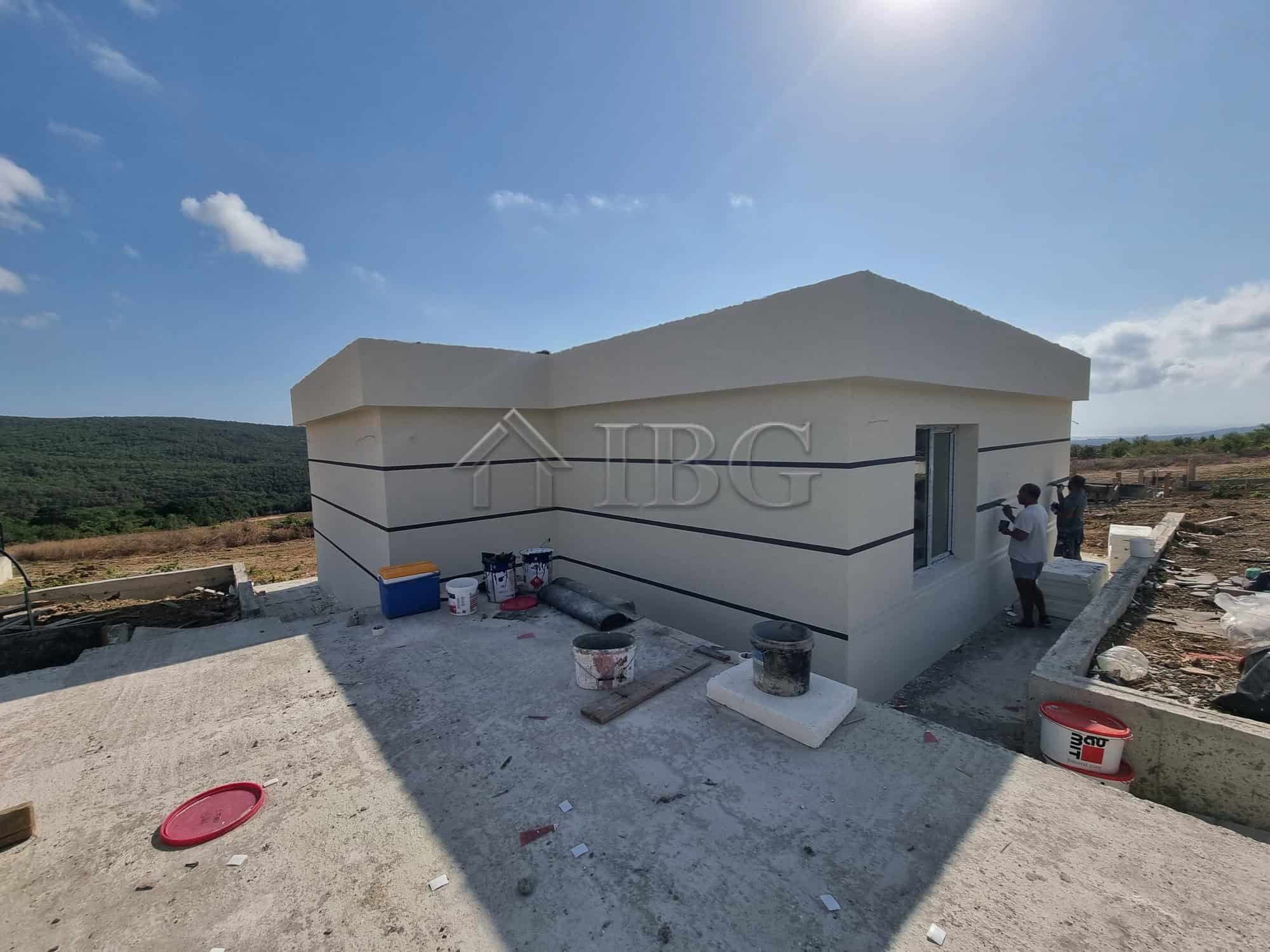 House with pool and scenic sea view in Banya Village, Burgas region. Modern construction with outdoo.