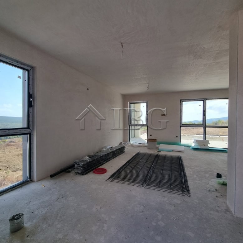 House with pool and sea view in Banya Village, Burgas Region, under construction. Spacious interior.