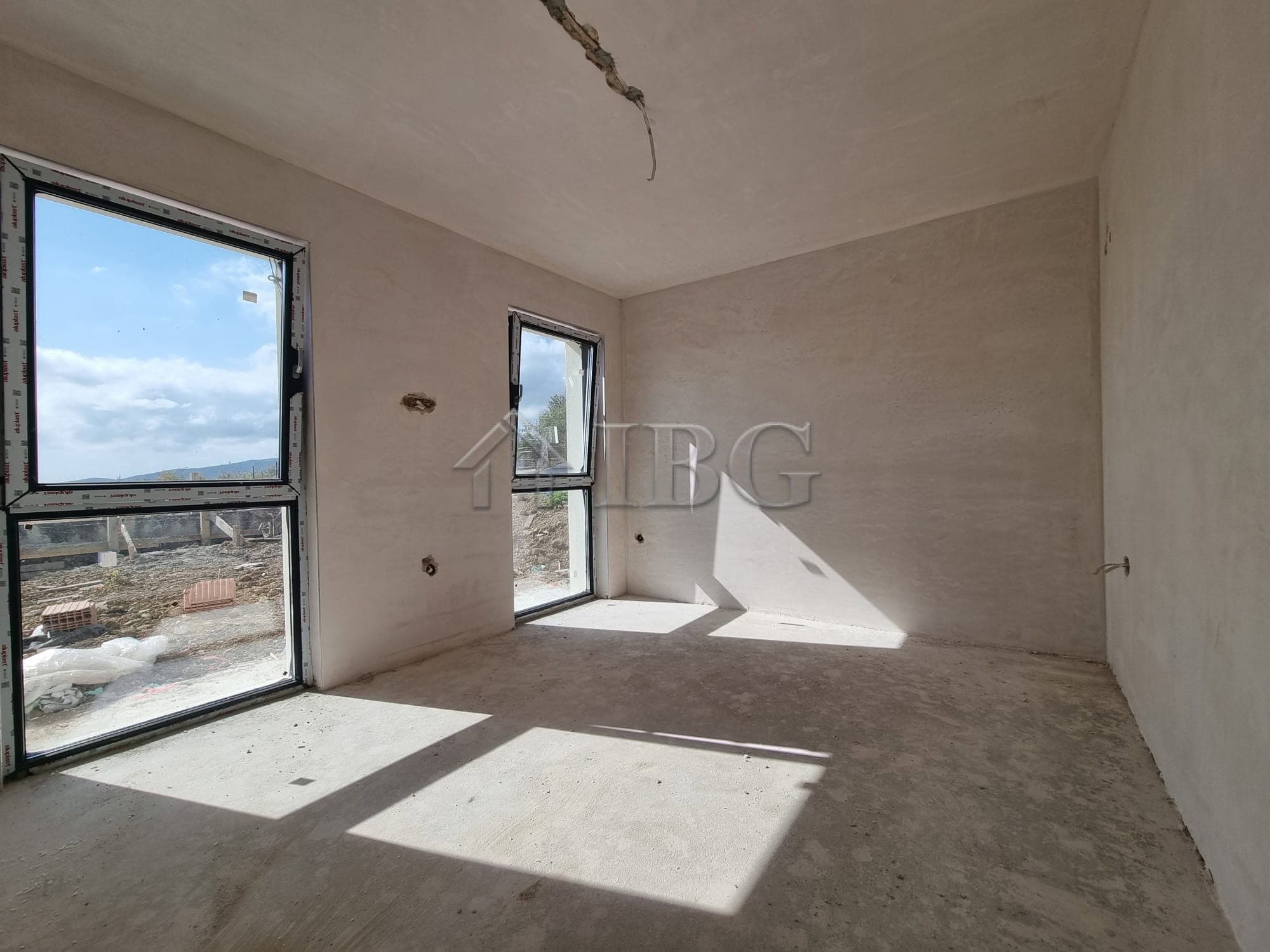 House with pool and sea view under construction in Banya Village, Burgas region. Spacious interior w.