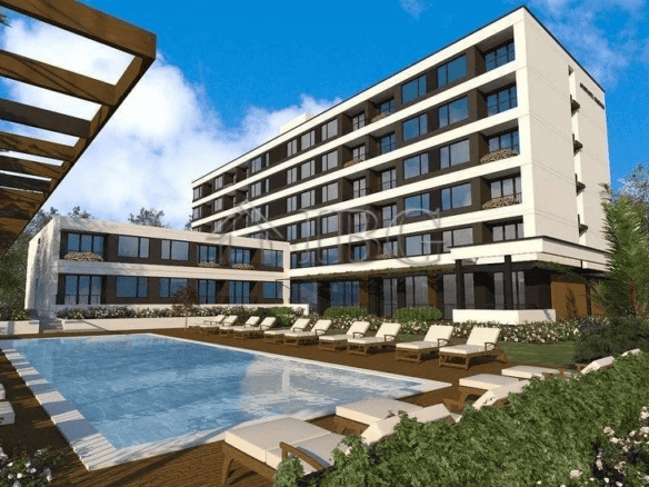 Modern 1-bedroom apartment at Domenico Complex with pool view in Sunny Beach.