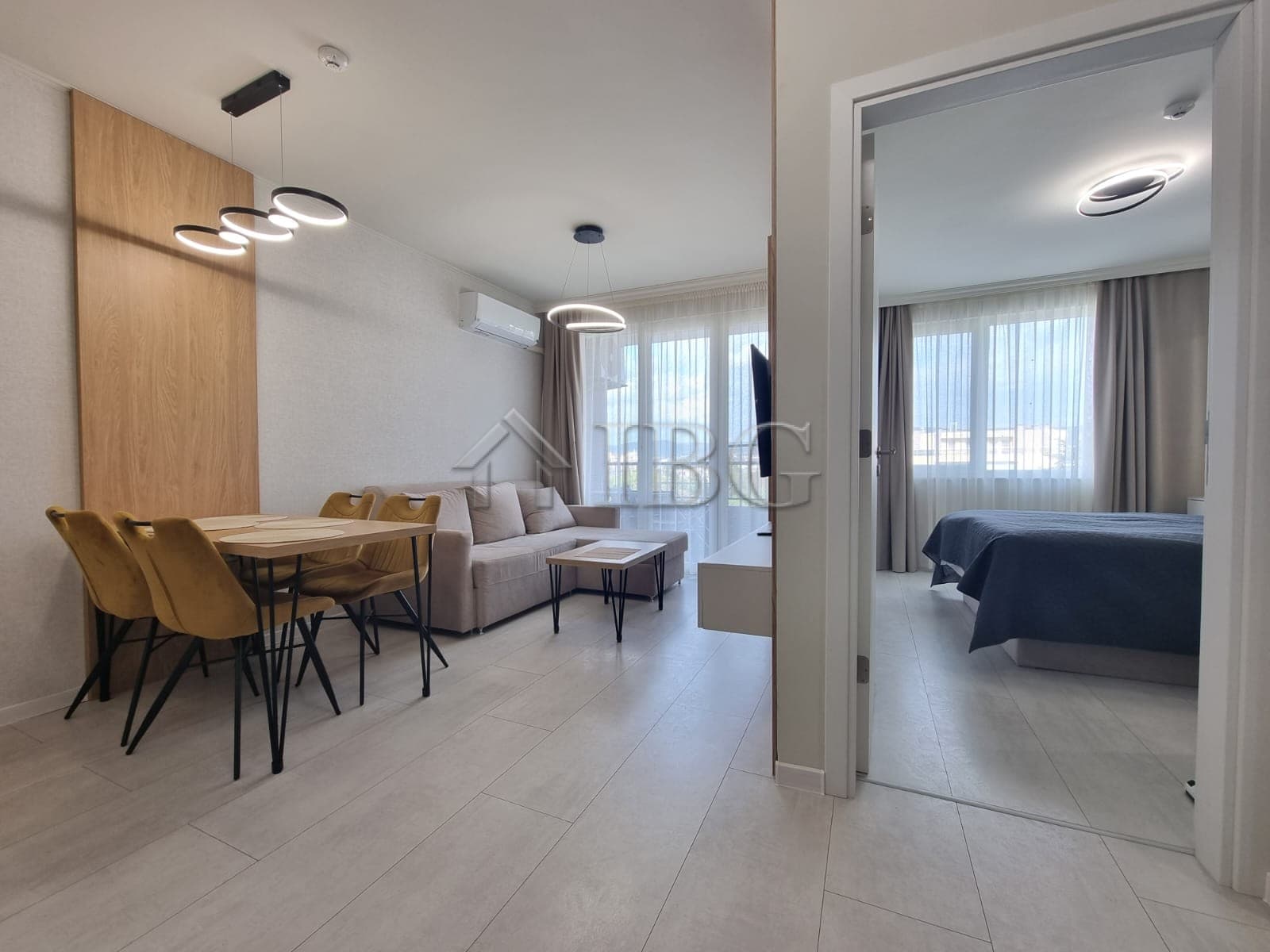 Bright 1-bedroom apartment in Domenico Complex, Sunny Beach with modern furnishings and sea views.