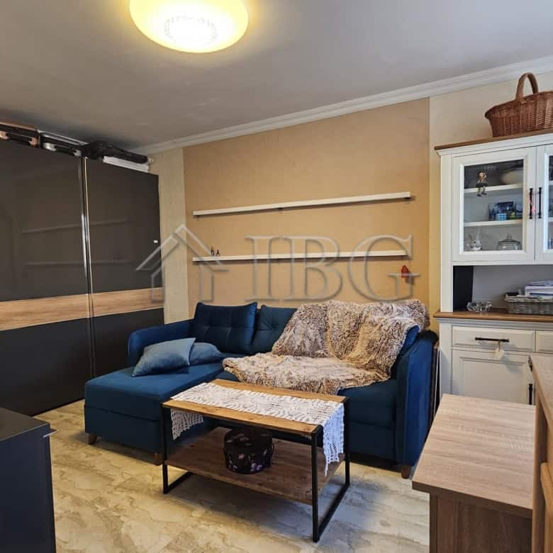 Bright living room with modern furniture and cozy decor in Sunny Beach.