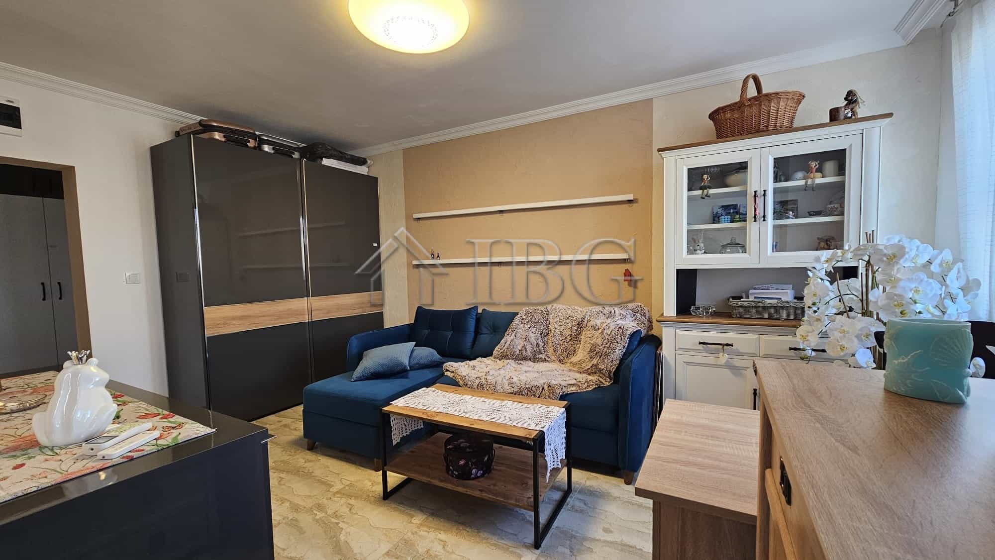 Bright living room with modern furniture and cozy decor in Sunny Beach.