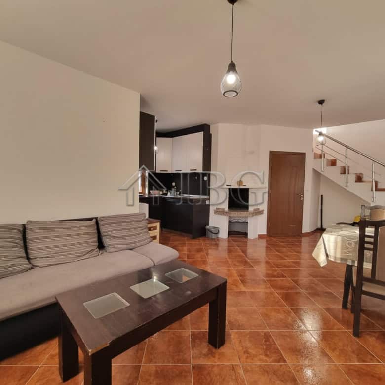Interior view of a two-story house in Aleksandrovo village, Burgas region, featuring a living room a.