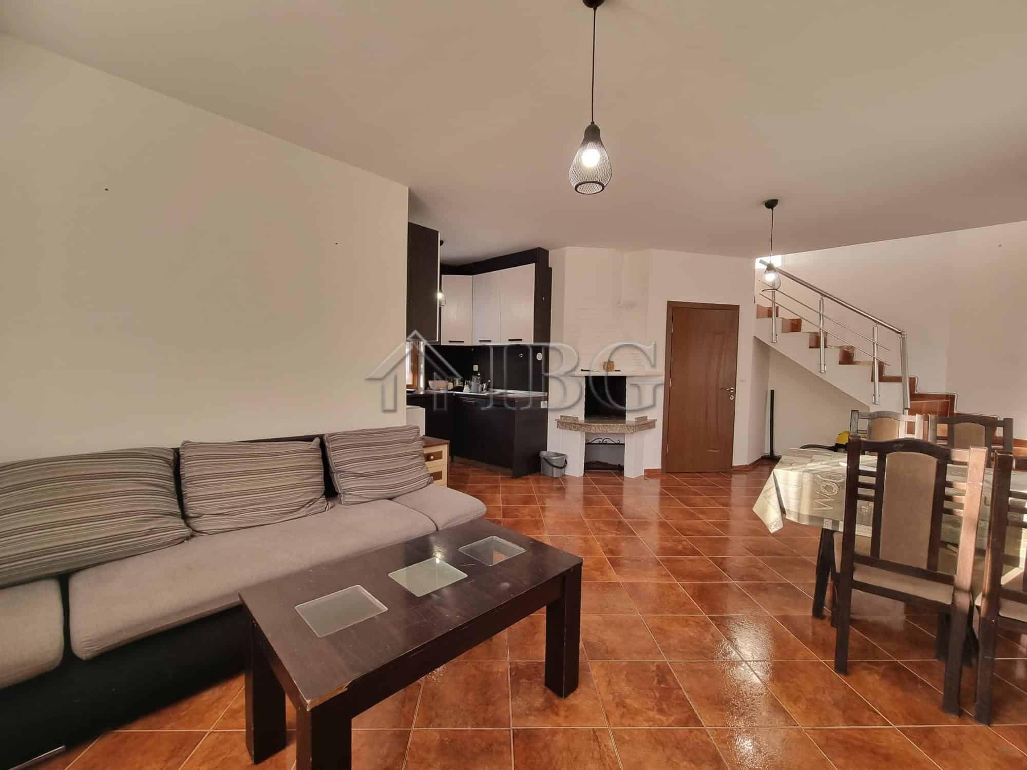 Interior view of a two-story house in Aleksandrovo village, Burgas region, featuring a living room a.