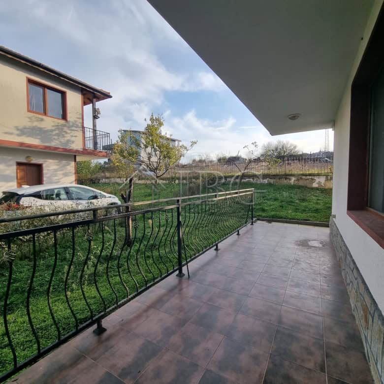 Cozy balcony of a two-story house in Aleksandrovo, Burgas Region, Bulgaria.