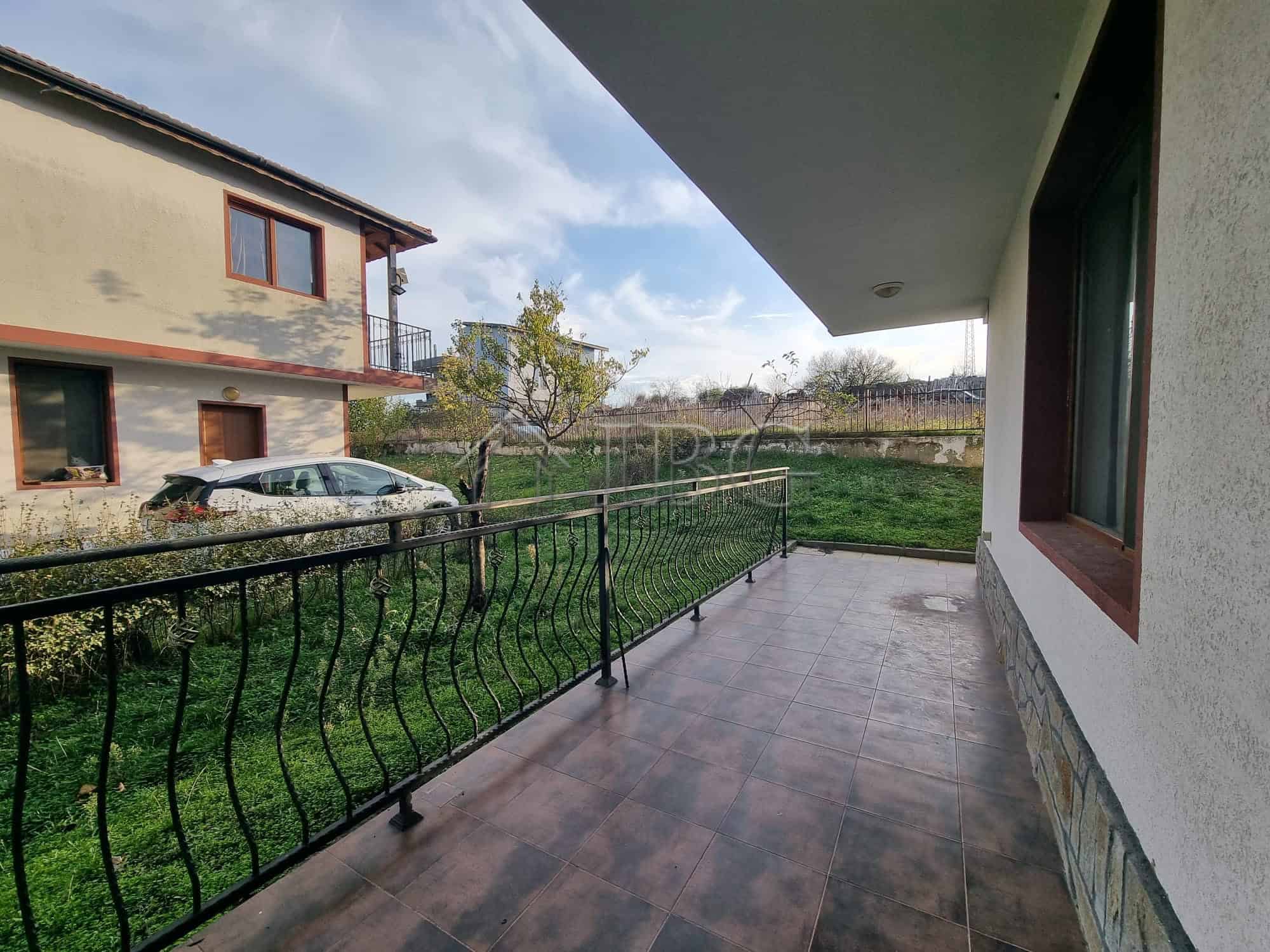 Cozy balcony of a two-story house in Aleksandrovo, Burgas Region, Bulgaria.