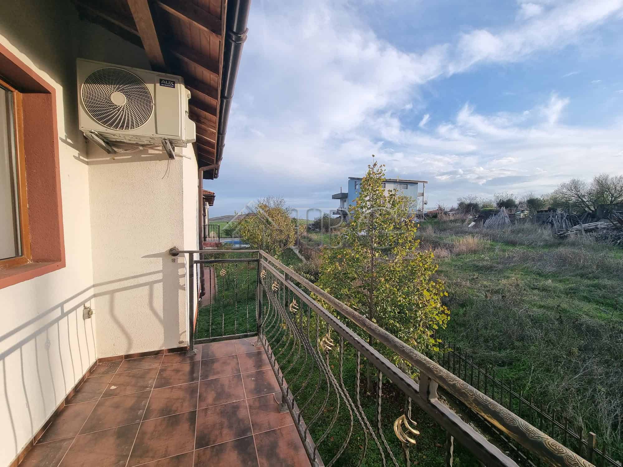 Two-story house with balcony in Aleksandrovo, Burgas Region, Bulgaria.