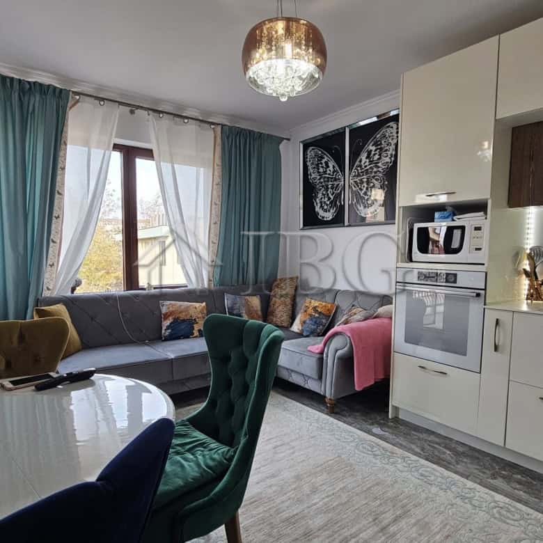 Interior view of a modern one-bedroom apartment in Valencia Gardens, Nessebar.