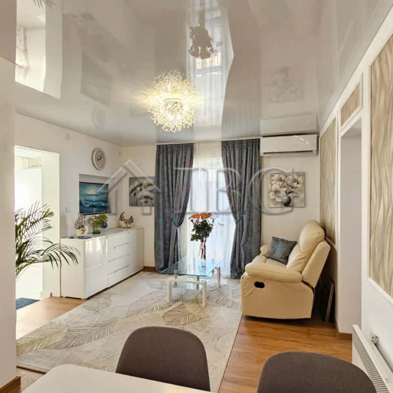 Bright and modern living room of a renovated detached house near Sunny Beach, Kosharitsa.