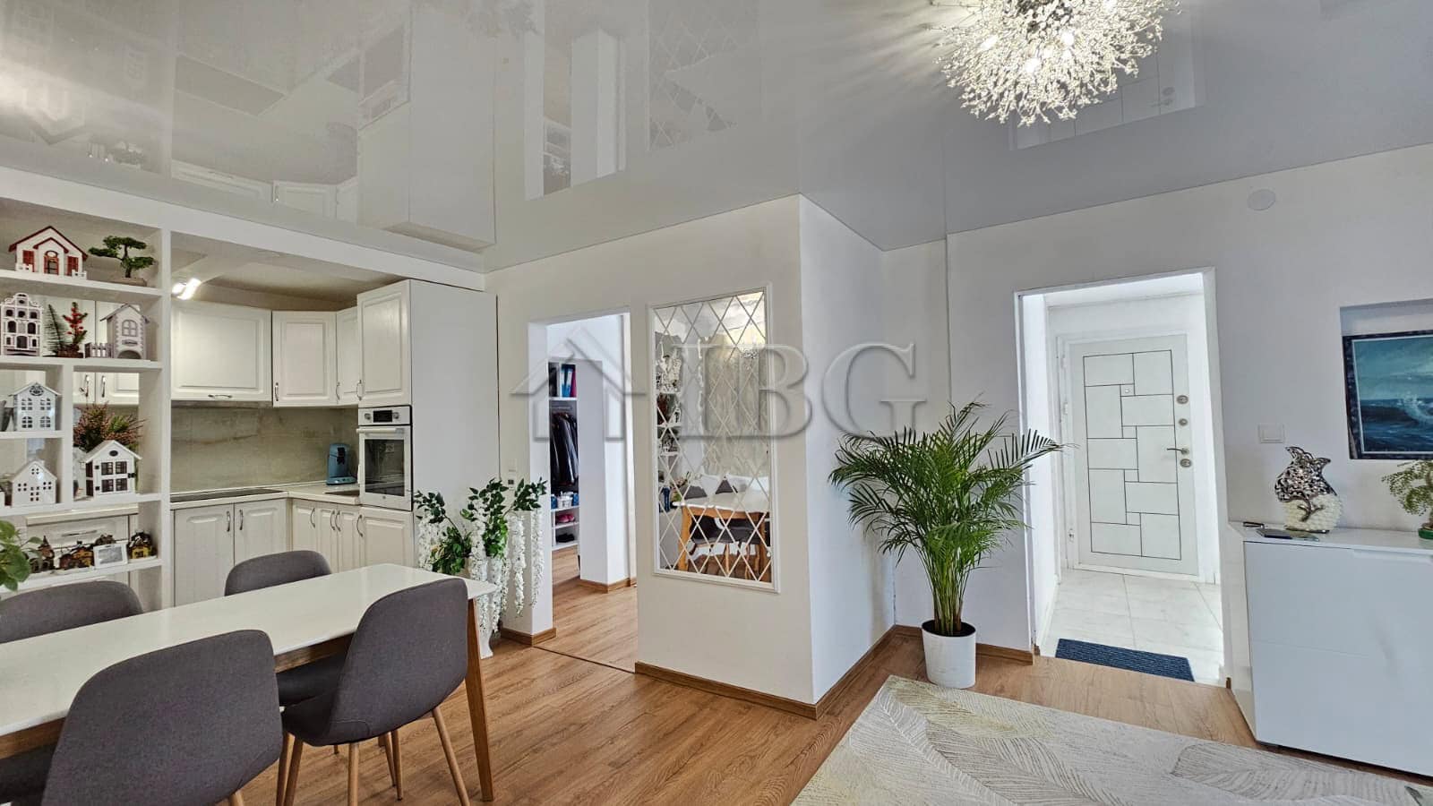 Bright, modern interior of a renovated detached house in Kosharitsa near Sunny Beach.