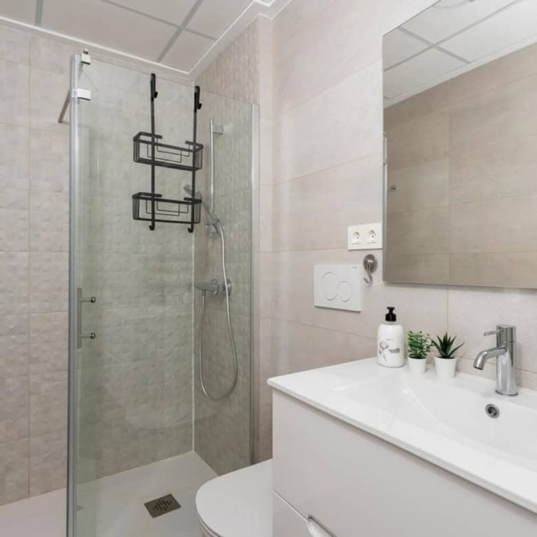 Modern bathroom with walk-in shower in Santiago de la Ribera, Murcia, Spain, perfect for a stylish a.