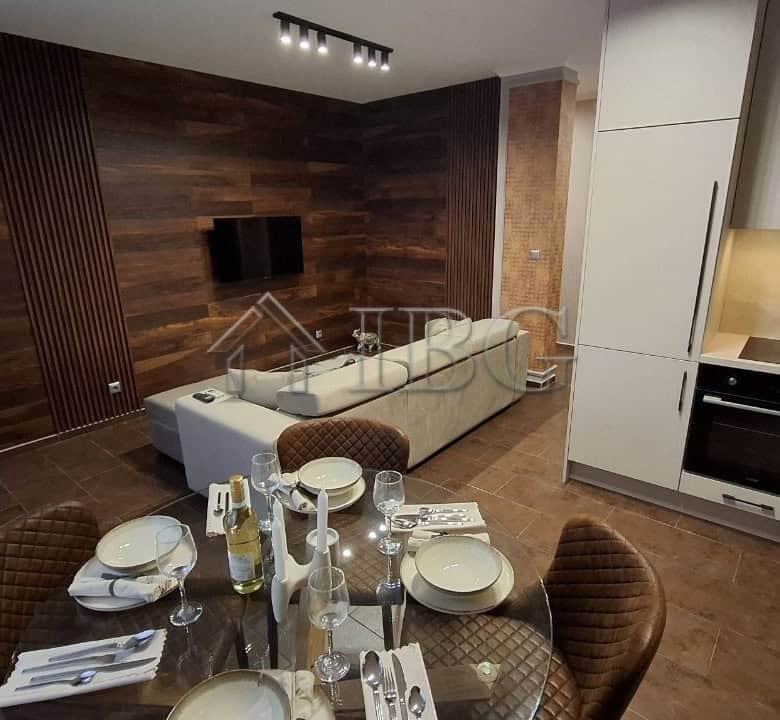 Modern 2-bedroom apartment interior with stylish furnishings in Nessebar. Perfect for comfortable li.