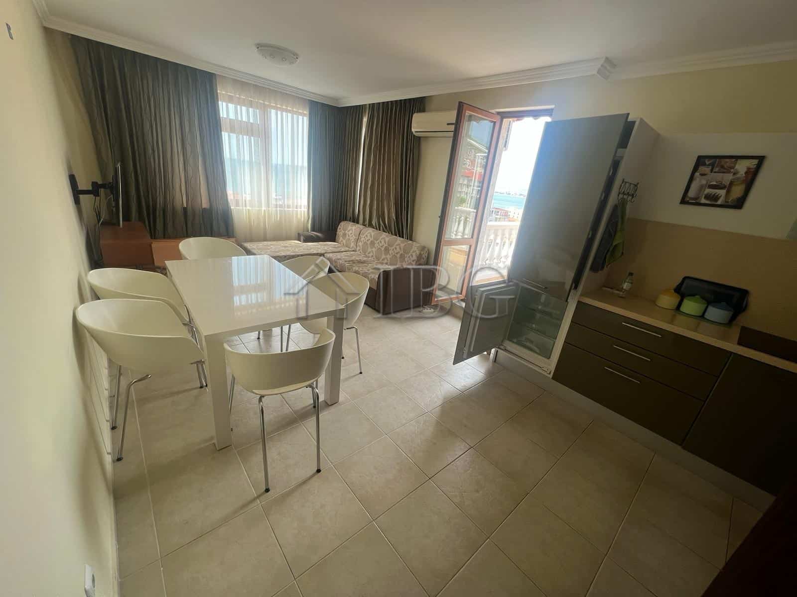 Bright 3-bedroom apartment with yacht harbor view in Sveti Vlas, Bulgaria.