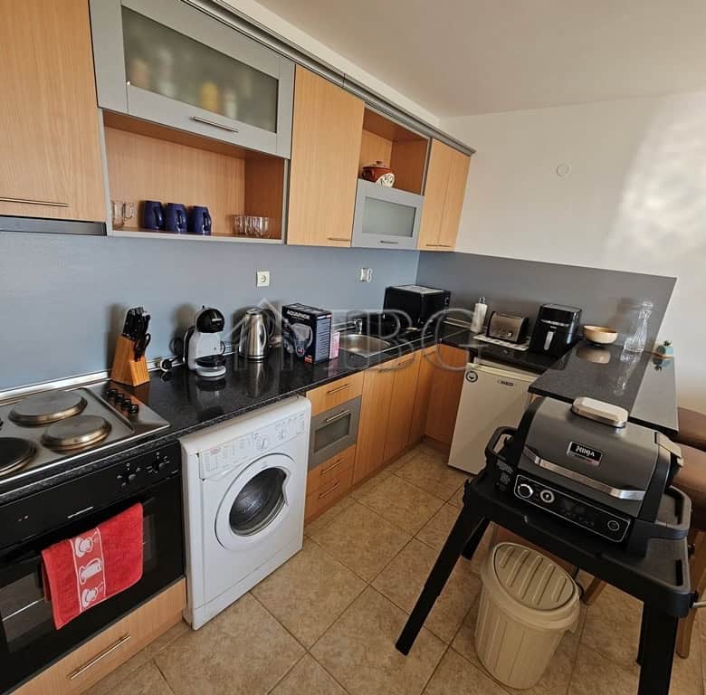 Bright kitchen with sea view in Complex Compass, Sveti Vlas, Dinevi Resort.