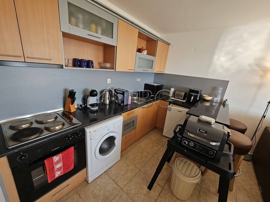 Bright kitchen with sea view in Complex Compass, Sveti Vlas, Dinevi Resort.